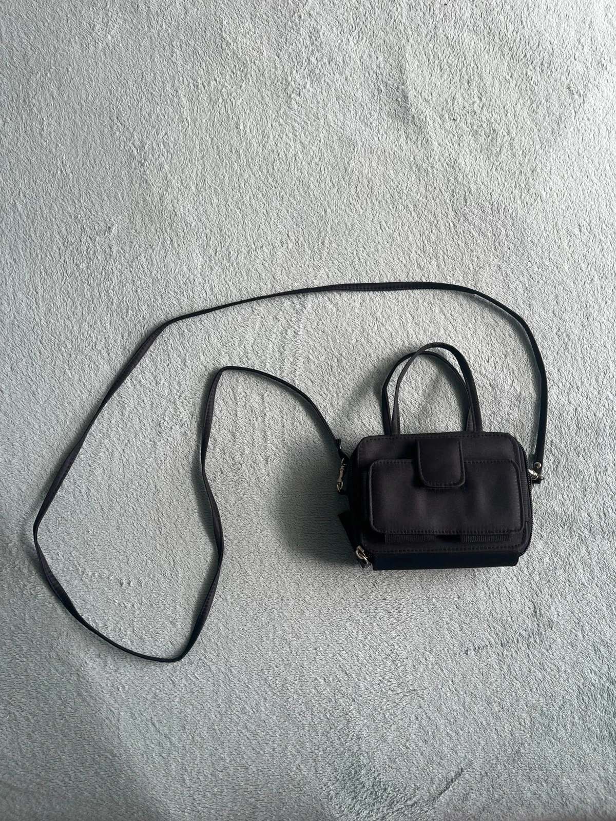 Mini saco de mão / alça preto multi-bolsos – photo 9